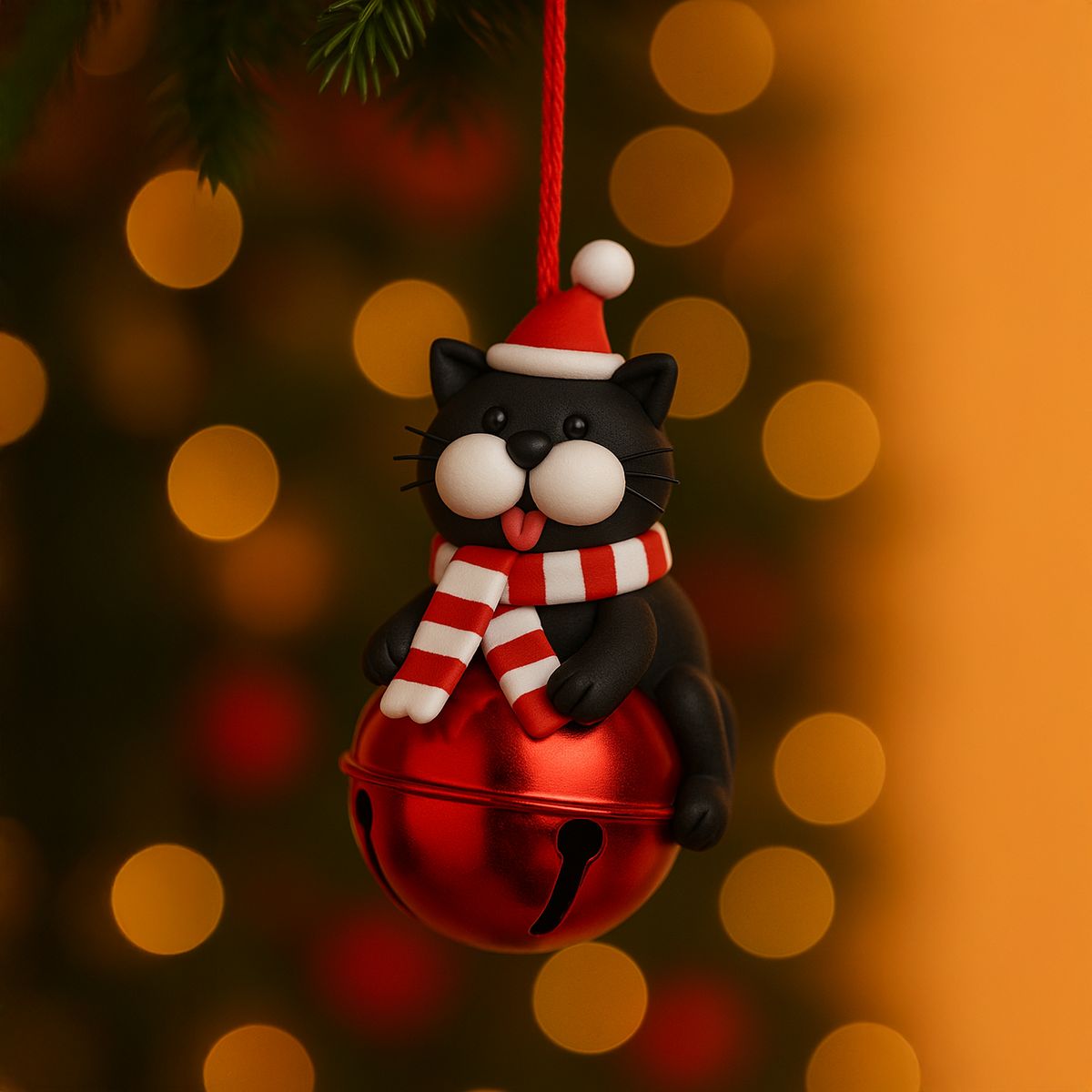 DEAR SANTA - Adorno Gato navidad cascabel 8 cm pet glam