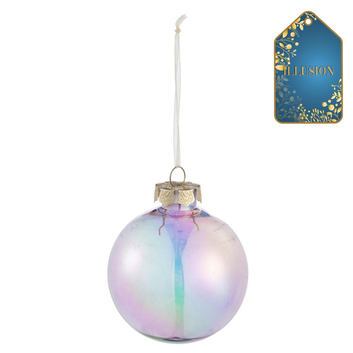 DEAR SANTA - Esfera navidad tornasol 8 cm illusion