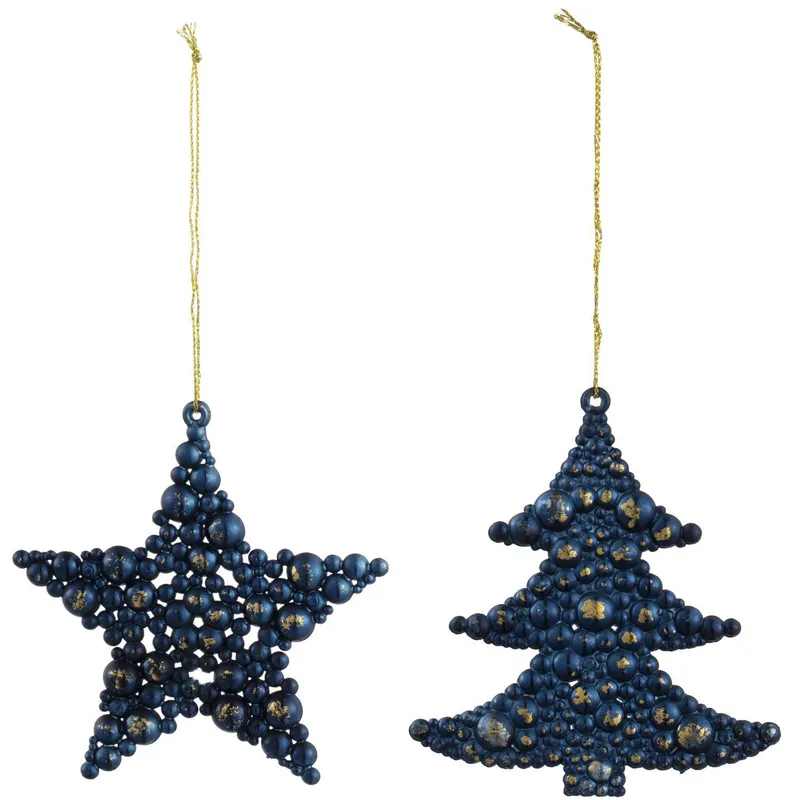 DEAR SANTA - Set 2 Adornos árbol/estrella navidad 10 cm illusion