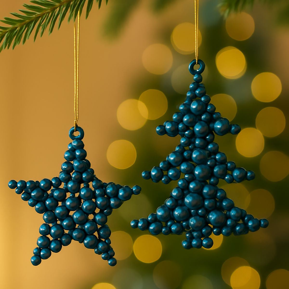 DEAR SANTA - Set 2 Adornos árbol/estrella navidad 10 cm illusion