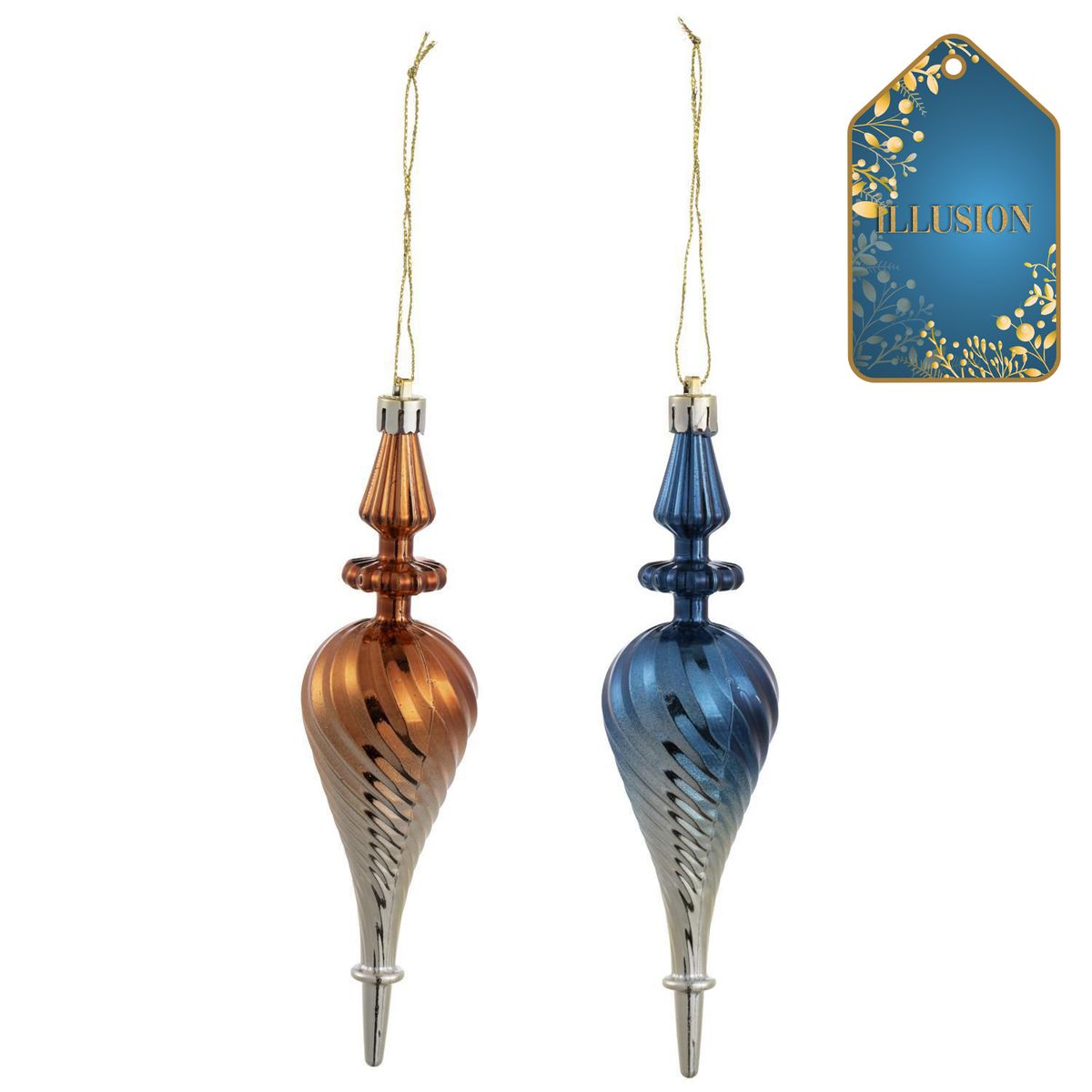 DEAR SANTA - Set 2 punta navidad 16 cm illusion