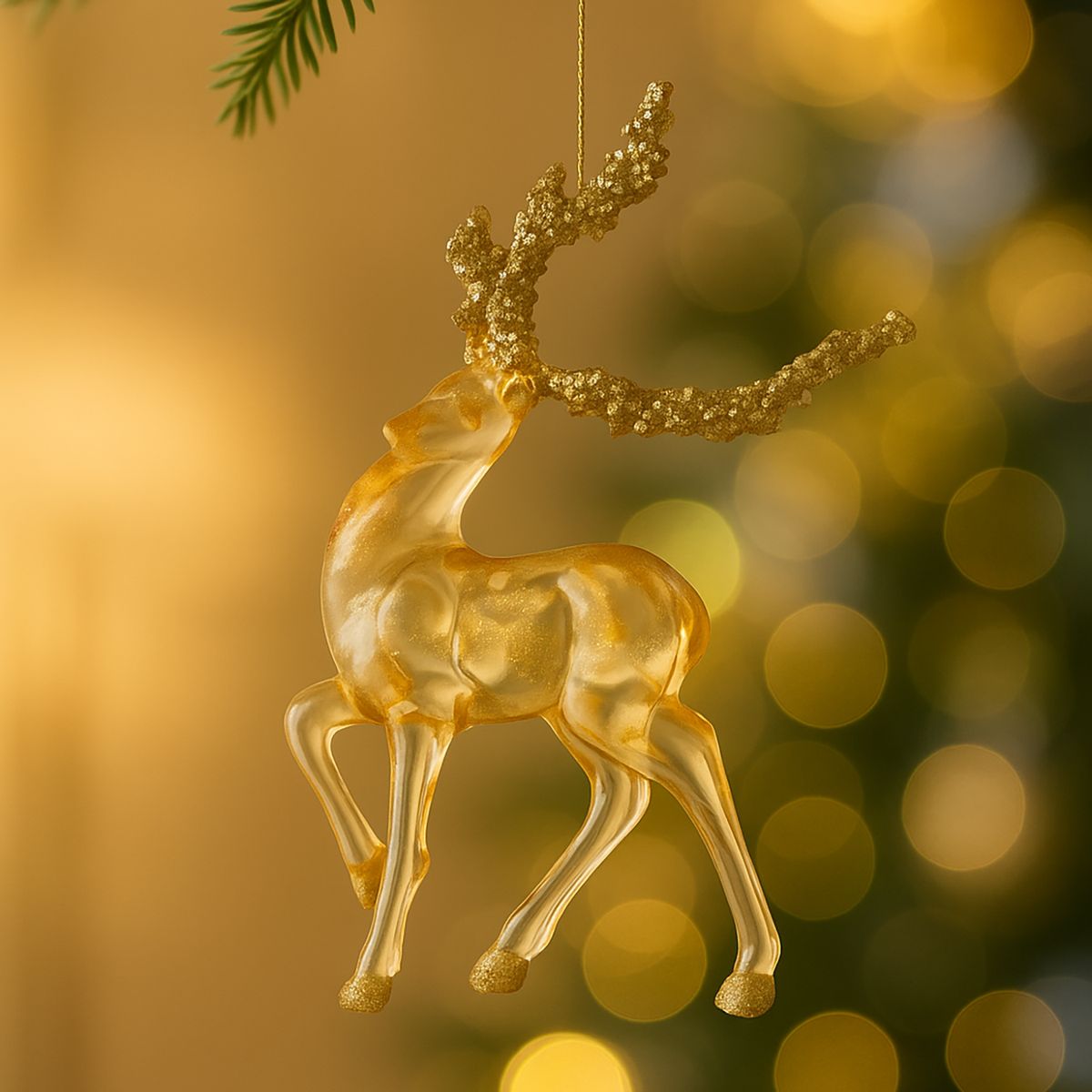 DEAR SANTA - Adorno navidad reno dorado 15 cm illusion