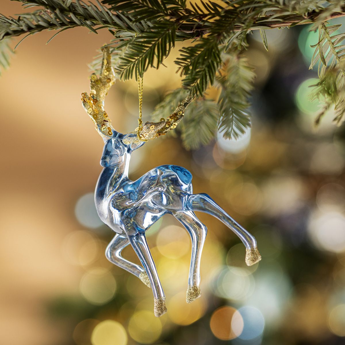 DEAR SANTA - Adorno navidad reno azul 15 cm illusion