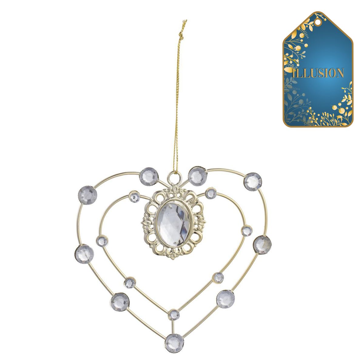 DEAR SANTA - Adorno navidad corazón 11 cm illusion