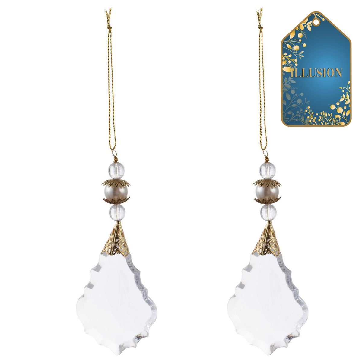 DEAR SANTA - Set 2 adornos navidad gota 12 cm illusion