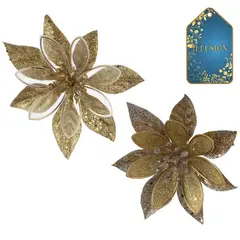 DEAR SANTA - Set 3 Poinsettia Navidad 12 cm Illusion