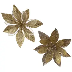 DEAR SANTA - Set 3 poinsettia navidad 12 cm illusion