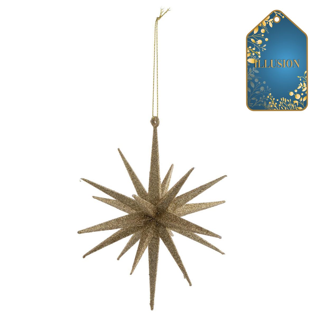 DEAR SANTA - Adorno navidad estrella dorada 15 cm illusion