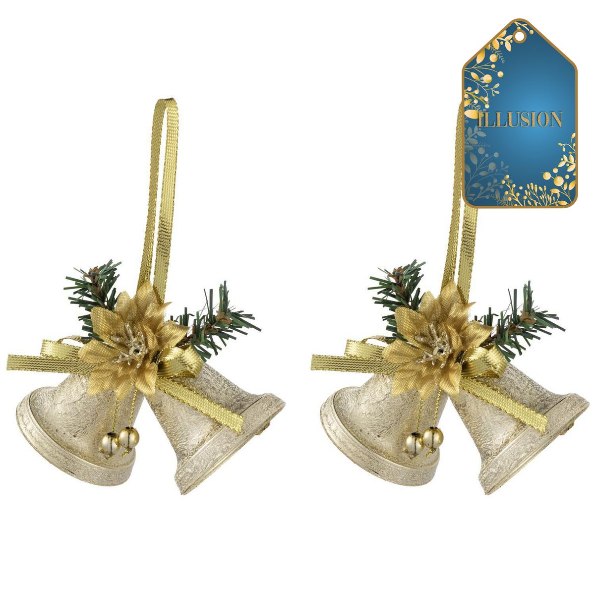 DEAR SANTA - Set 2 campanas navidad 10 cm illusion