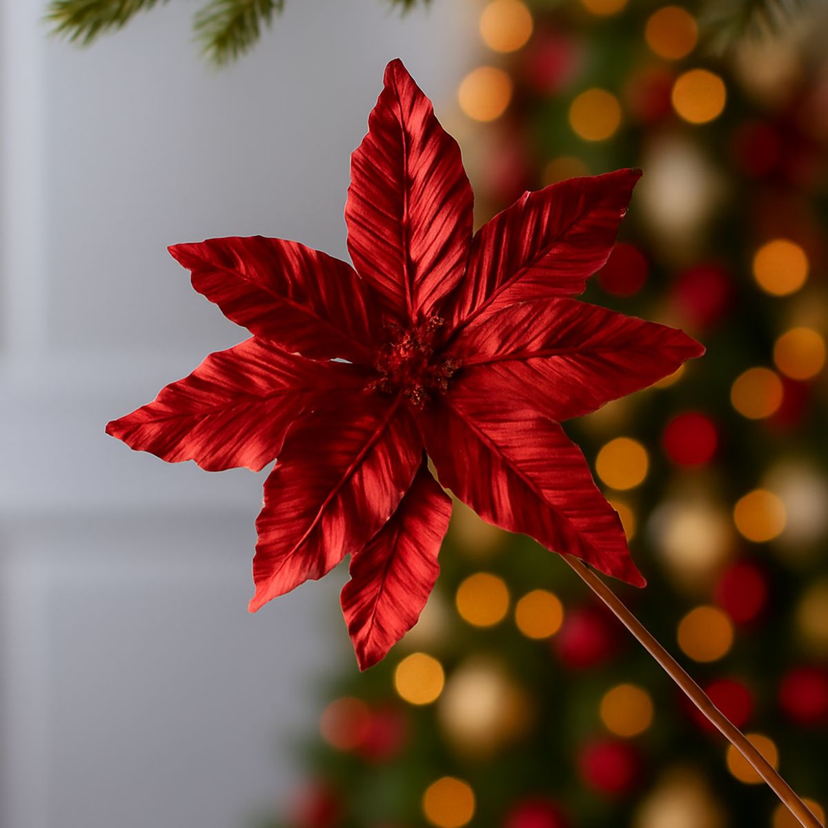 DEAR SANTA - Pick ponsettia navidad rojo 54cm xmas story