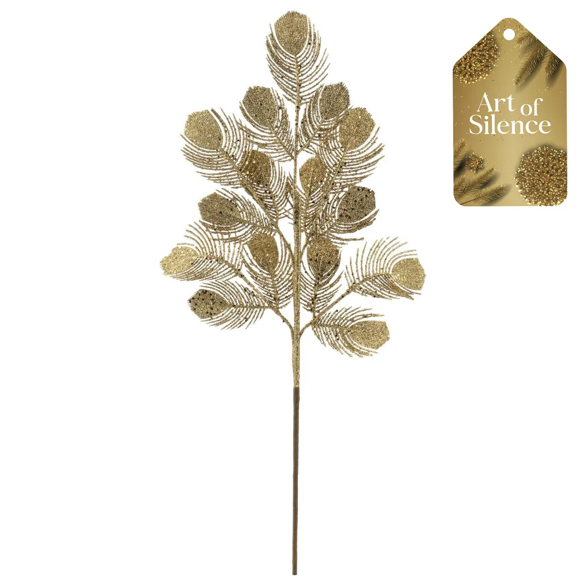 DEAR SANTA - Pick 65cm hojas esca noche dorado