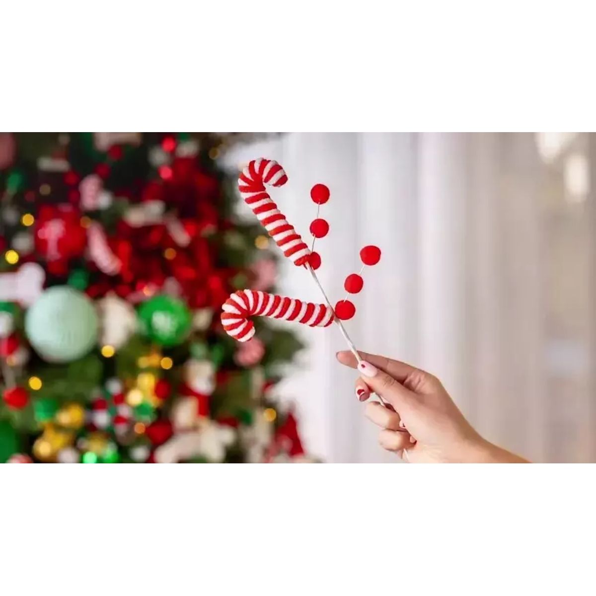 DEAR SANTA - Pick navidad bastón 35cm pet glam