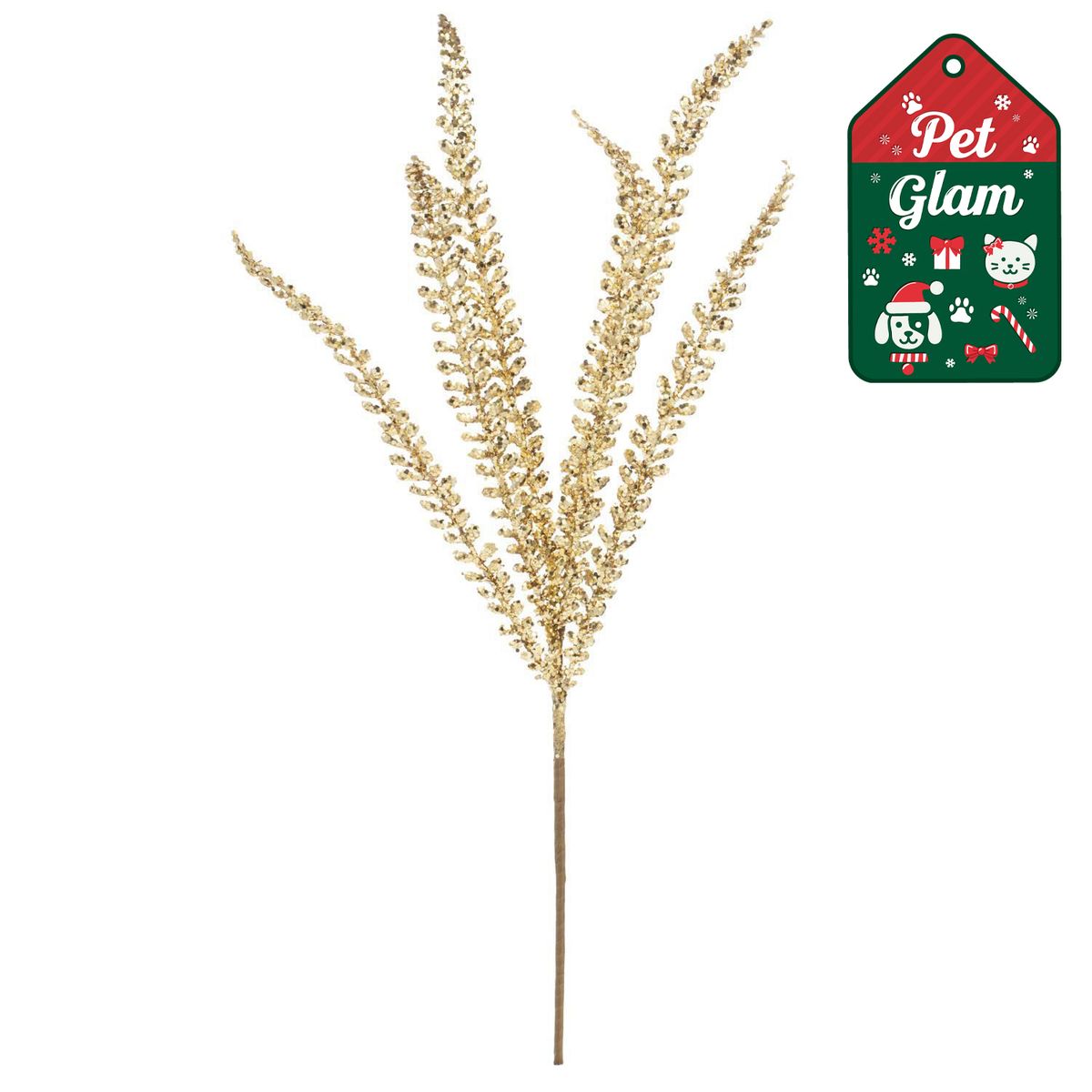 DEAR SANTA - Pick navidad dorado 60cm pet glam