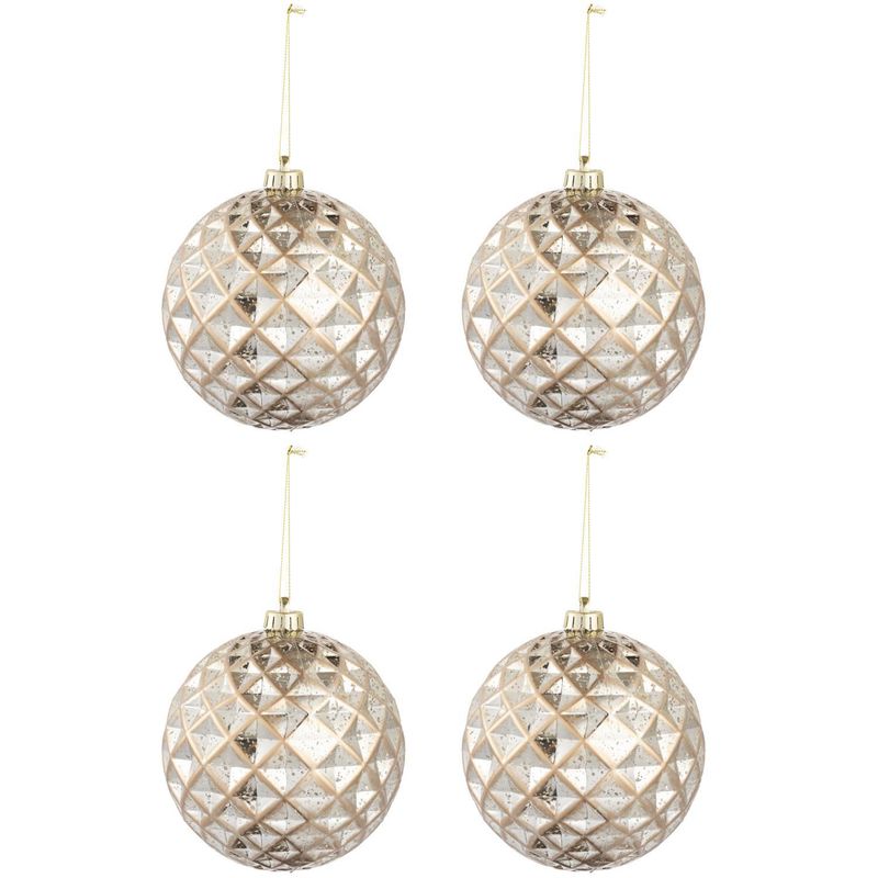 DEAR SANTA - Mix 4 esferas navidad 15 cm dorado