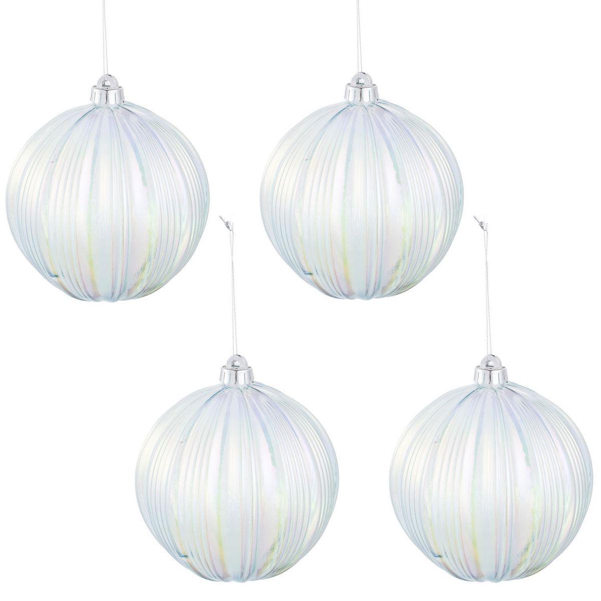 DEAR SANTA - Set 4 esferas navidad 15 cm tornasol