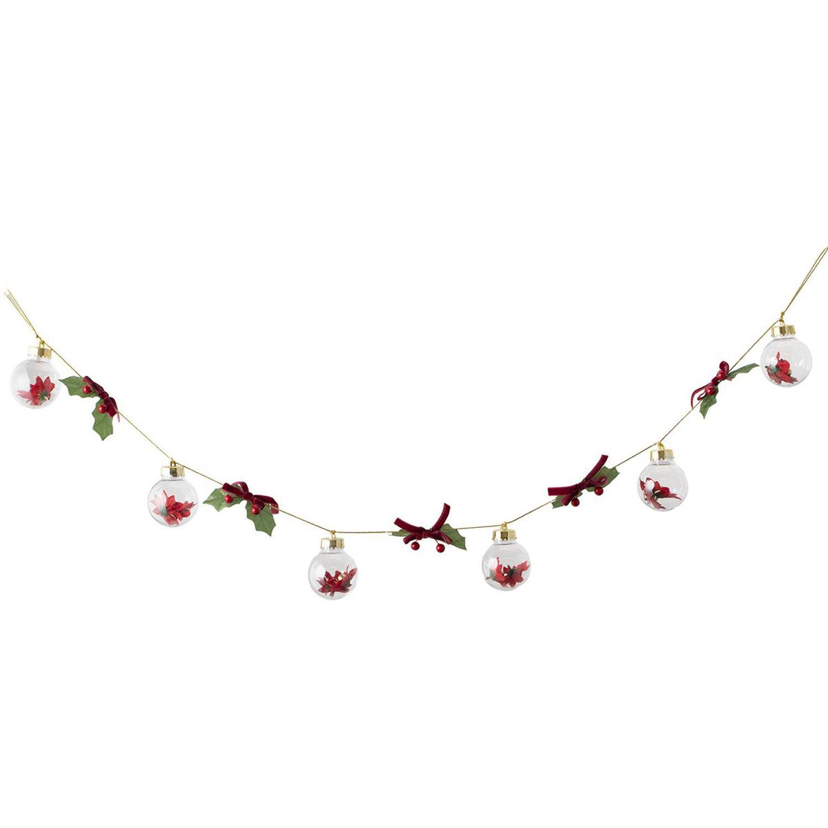 DEAR SANTA - Mix esferas navidad 120 cm rojo/verde