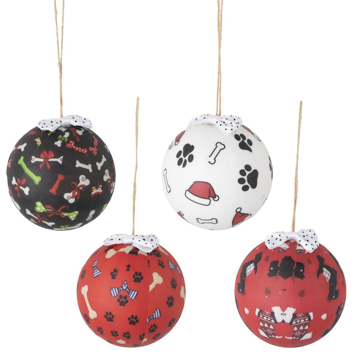 DEAR SANTA - Set 4 esferas navidad 7,5 cm