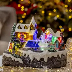 DEAR SANTA - Villa navidad fuente de agua 20.5cm