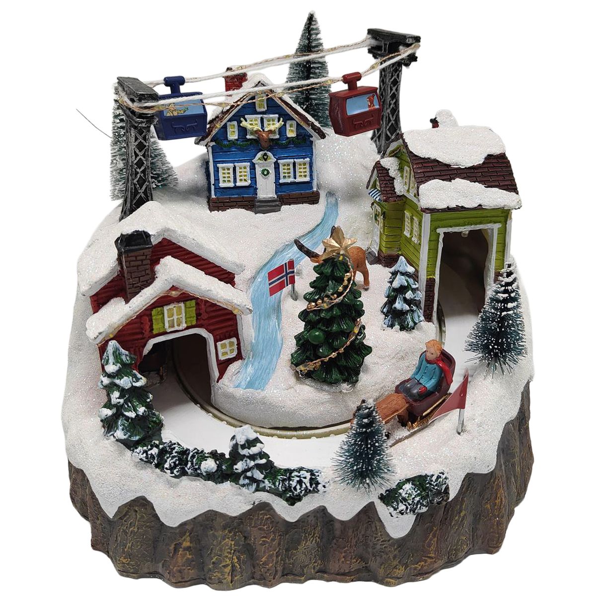 DEAR SANTA - Villa navidad trineo teleferico 23cm