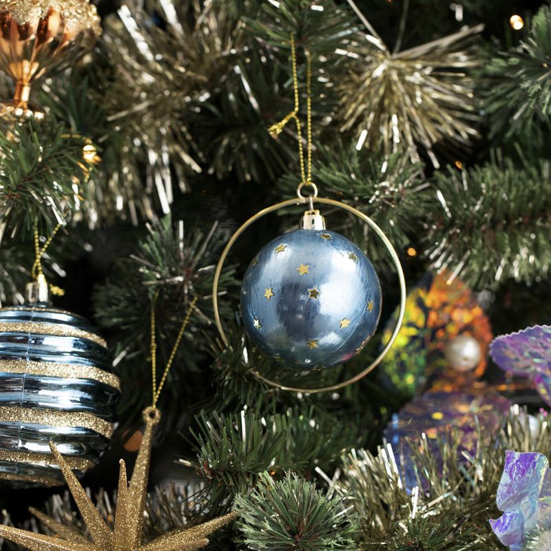 DEAR SANTA - Esfera navidad azul claro 8 cm illusion