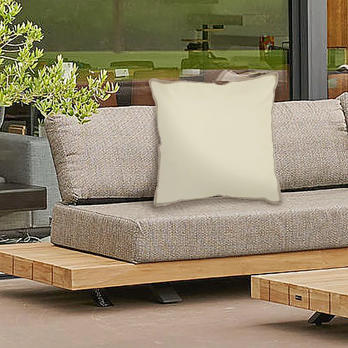 JUST HOME COLLECTION - Cojín Borde Yute Beige 50x50 cm