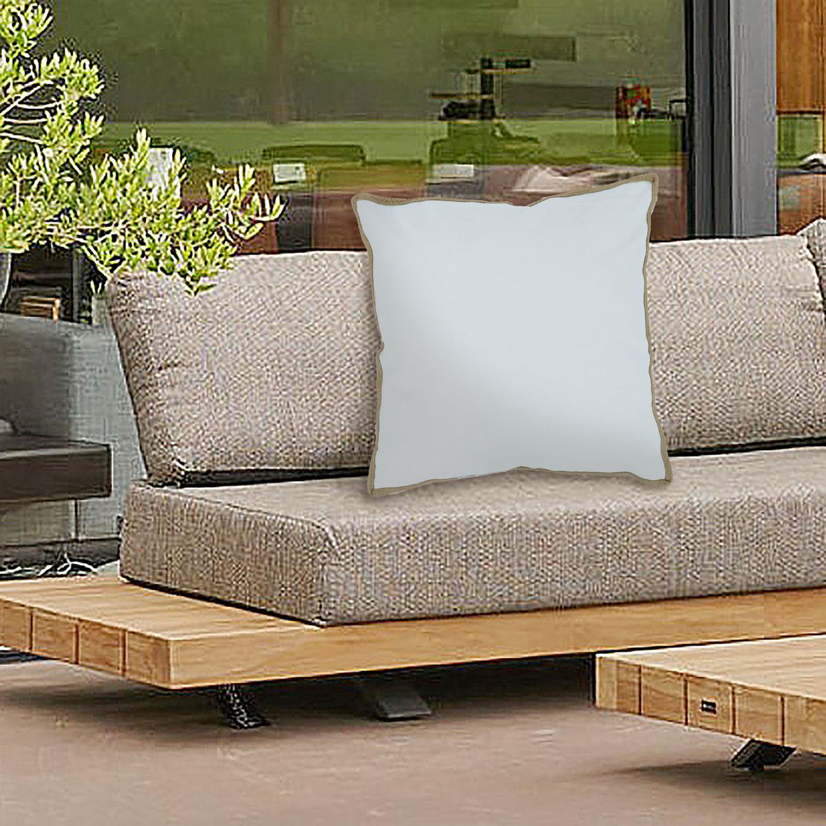 JUST HOME COLLECTION - Cojín Borde Yute Gris 50x50 cm