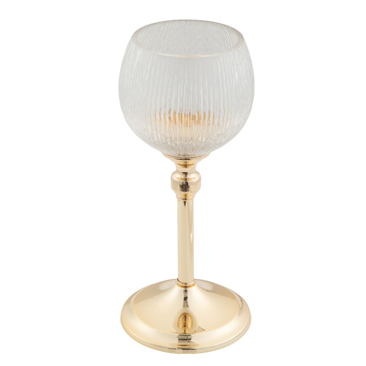 DEAR SANTA - Candelabro navidad 12x30cm vidrio dorado