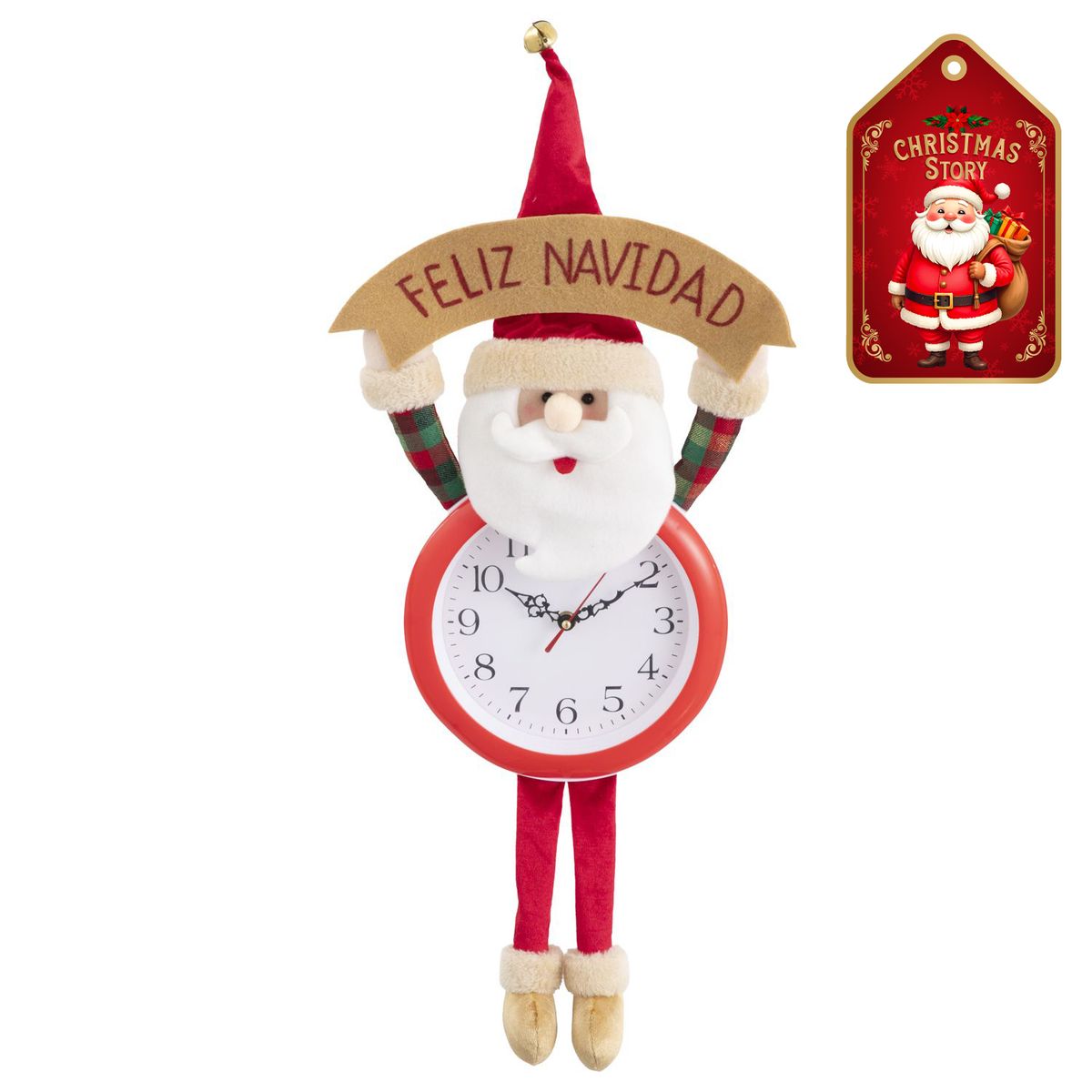 DEAR SANTA - Reloj navidad pared santa 60cm xstory