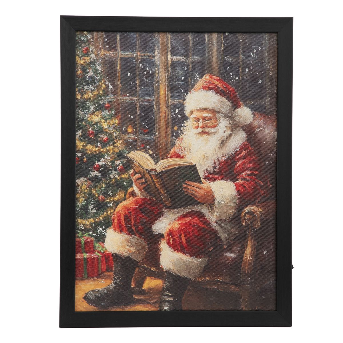 DEAR SANTA - Cuadro navidad santa lee con luz 30x40cm