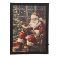 DEAR SANTA - Cuadro navidad santa lee con luz 30x40cm