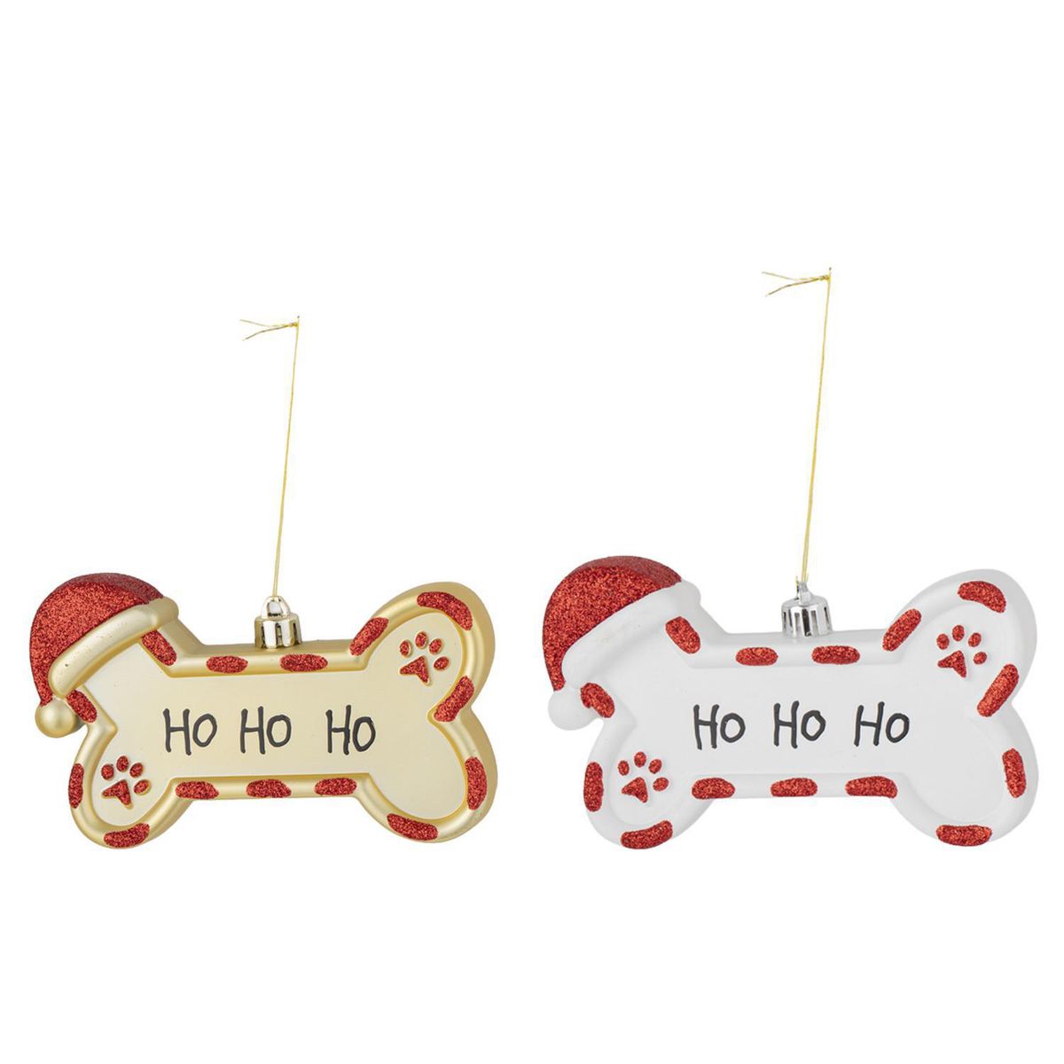 DEAR SANTA - Set 2 Adornos navidad huesos 13 cm pet