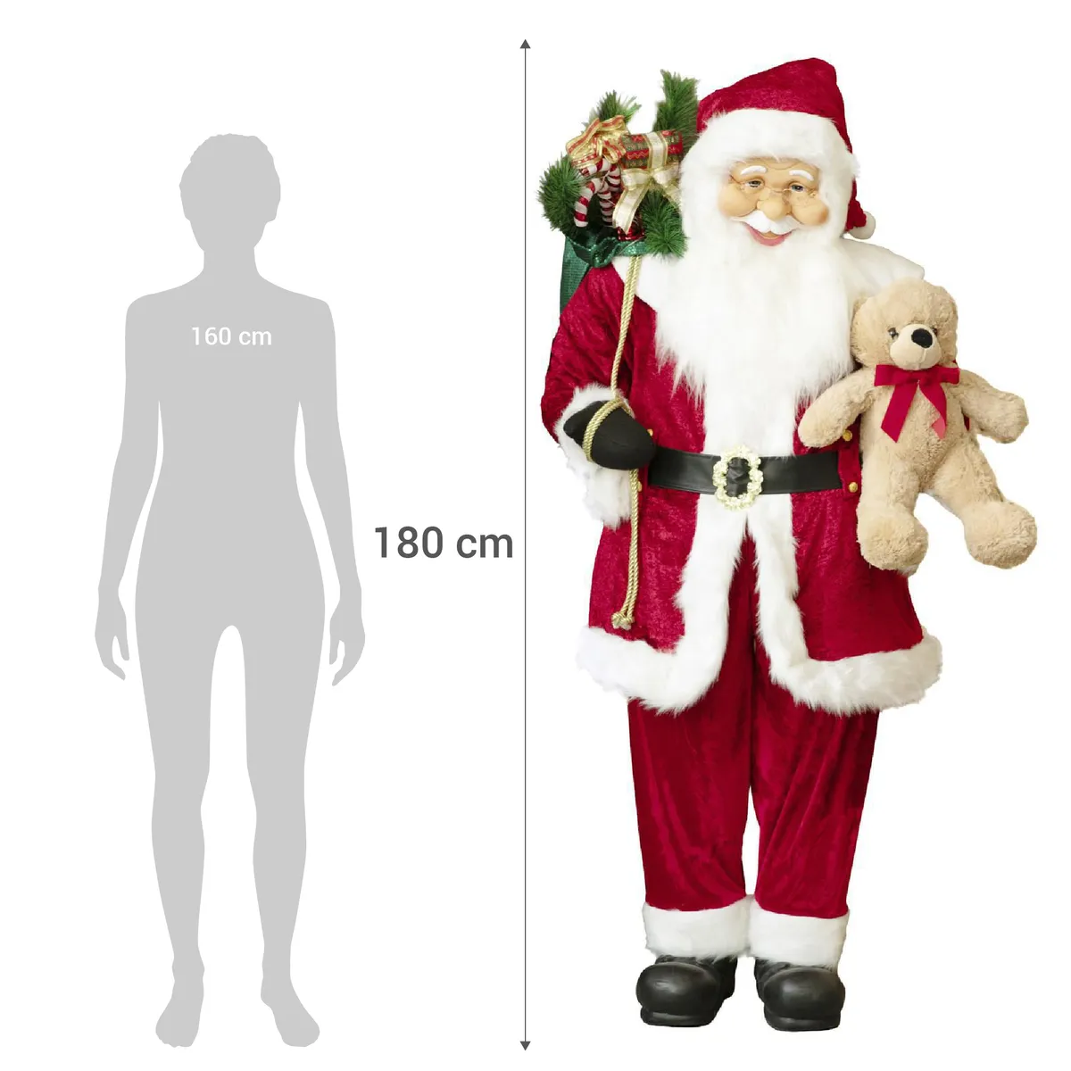 DEAR SANTA - Santa navidad de pie regalo oso 180 cm