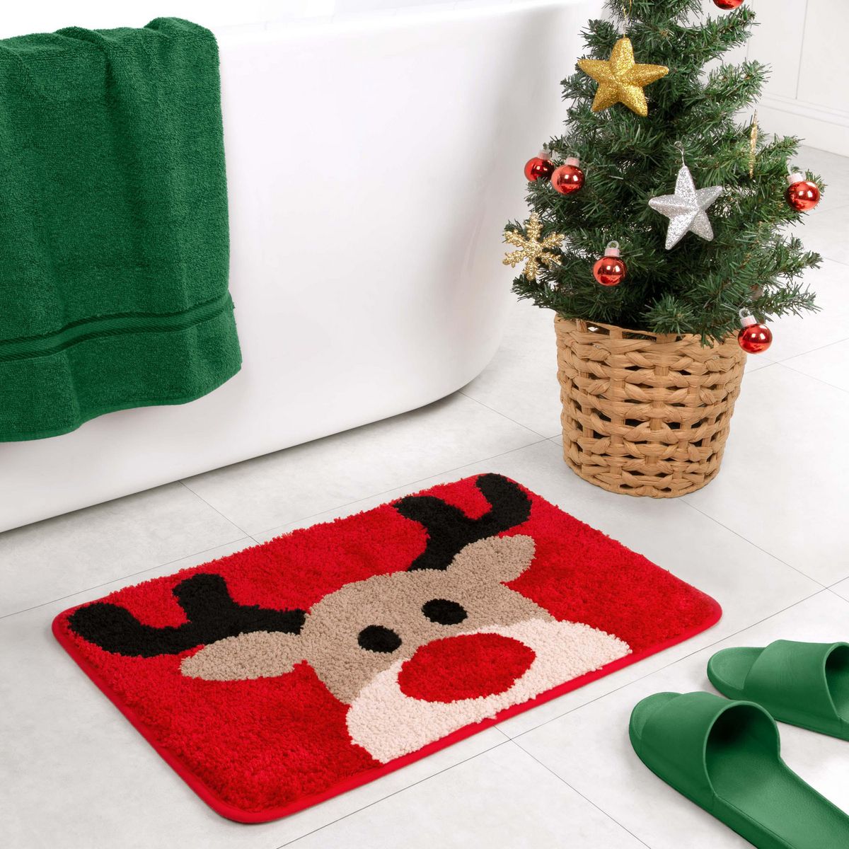 DEAR SANTA - Limpiapiés navidad reno 40x60cm