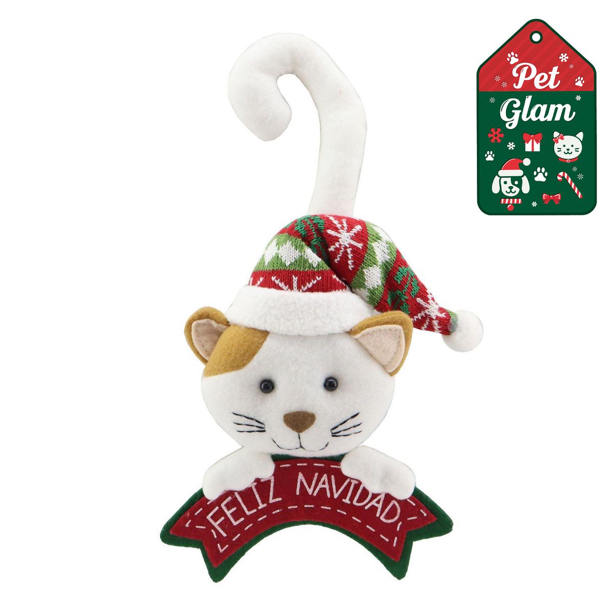 DEAR SANTA - Gato navidad colgante puerta 30 cm pet glam Diseños Surtidos