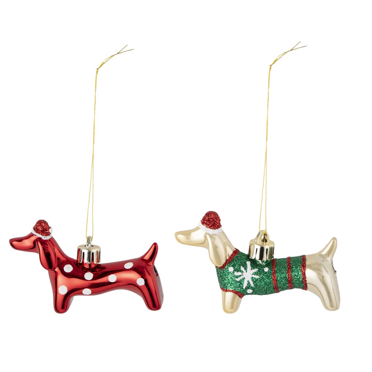 DEAR SANTA - Set 2 Adornos navidad perro salchicha pet