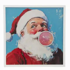 DEAR SANTA - Cuadro navidad santa boca led 46x46 cm