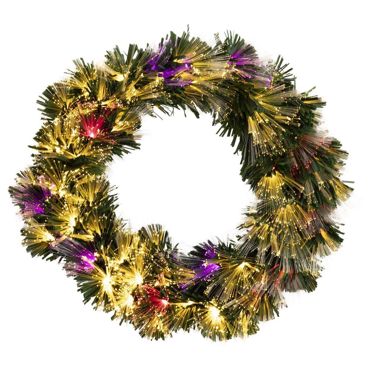 DEAR SANTA - Corona navidad fibra óptica multicolor
