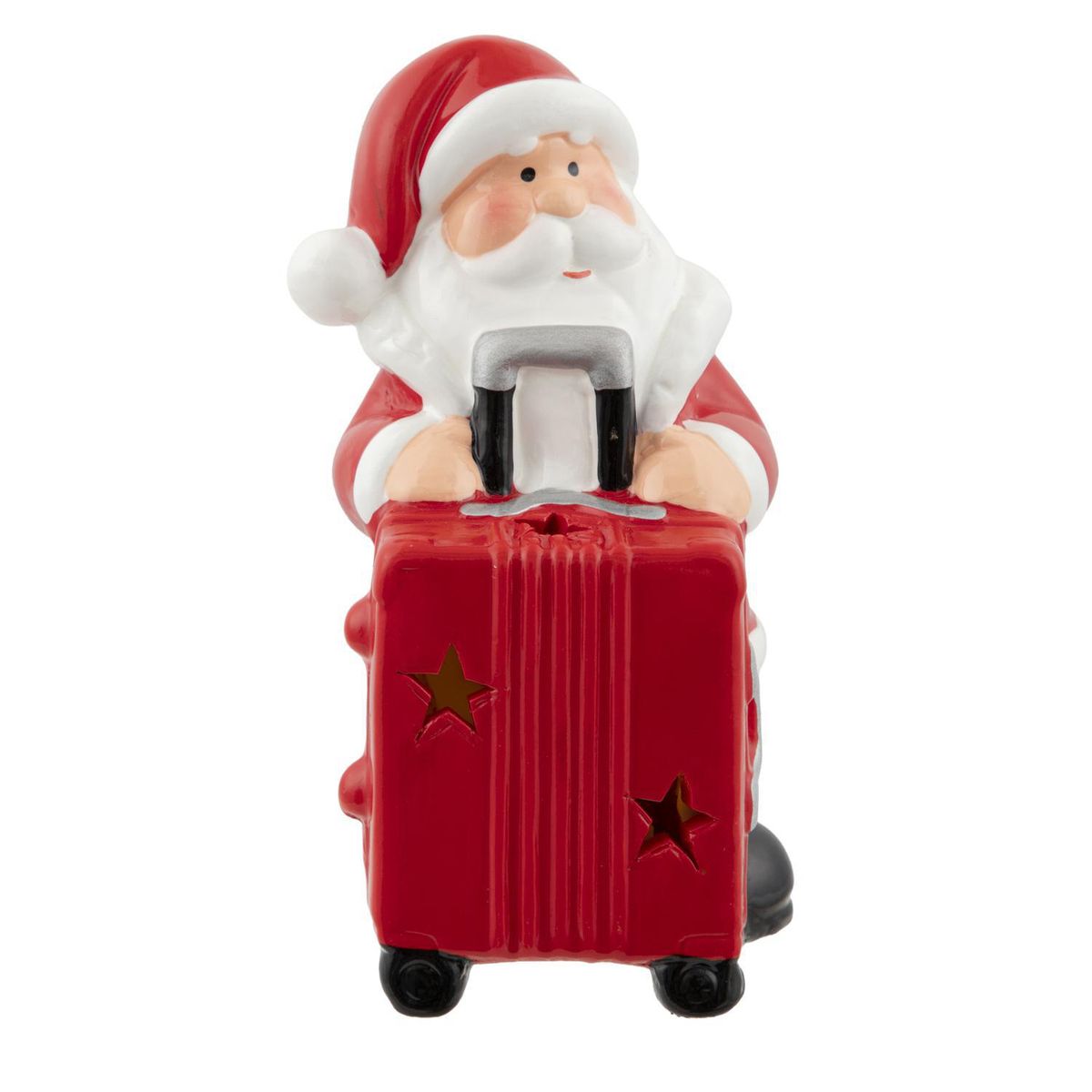 DEAR SANTA - Santa navidad maleta luz cerámica 13 cm