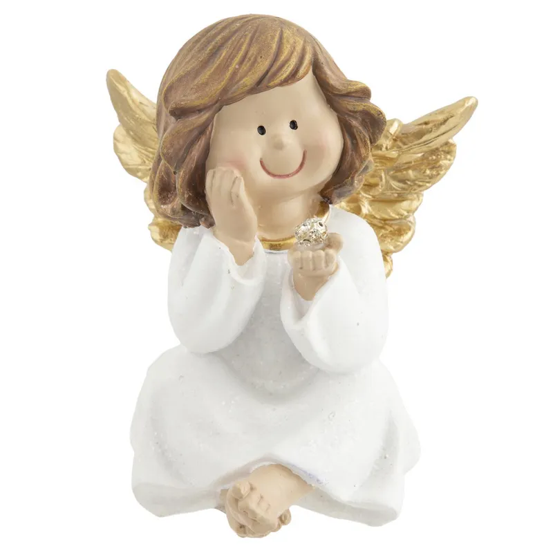 DEAR SANTA - Ángel navidad diamante poliresina 12 cm