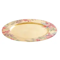 DEAR SANTA - Plato flor navidad 32 cm dorado