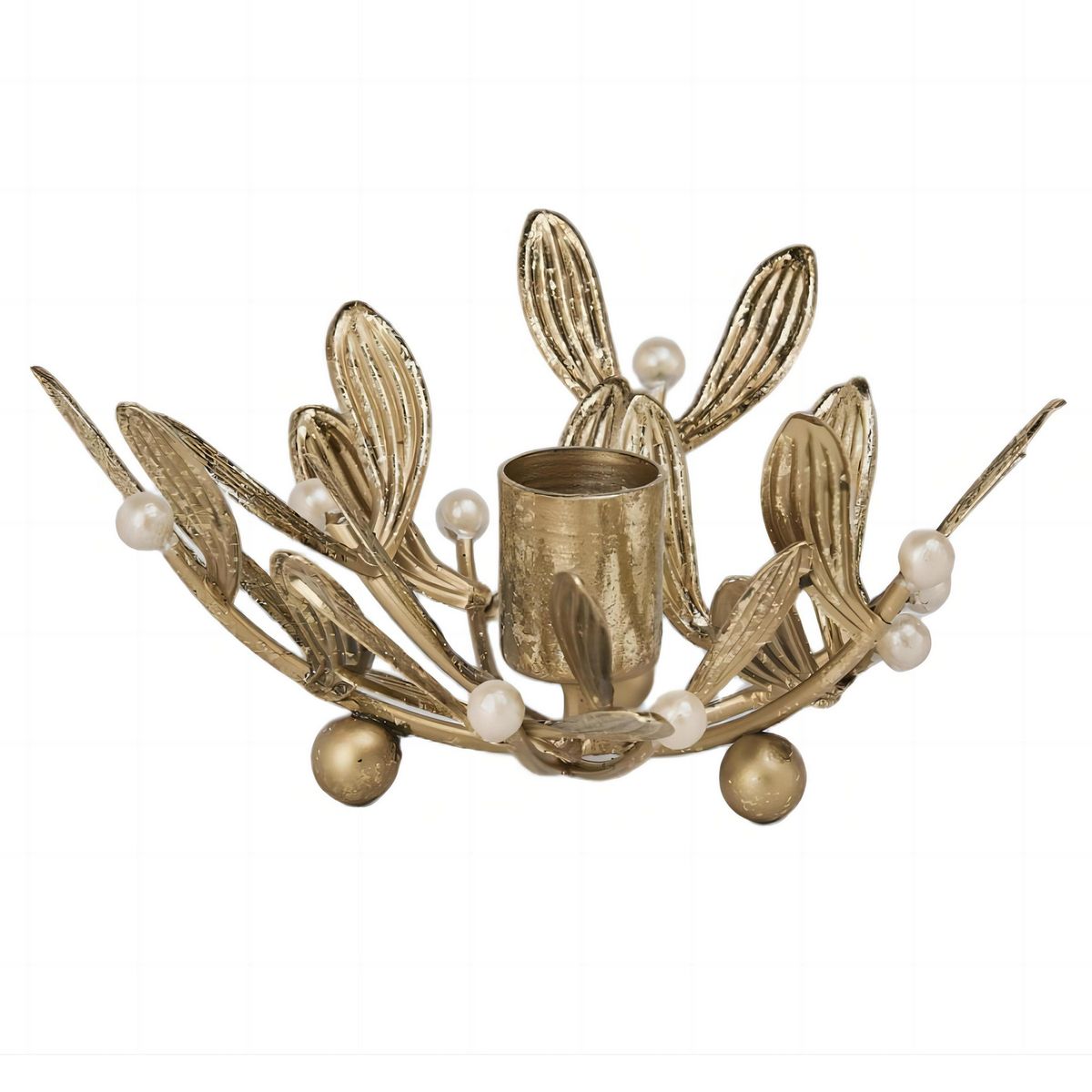 DEAR SANTA - Portavela navidad ramas doradas