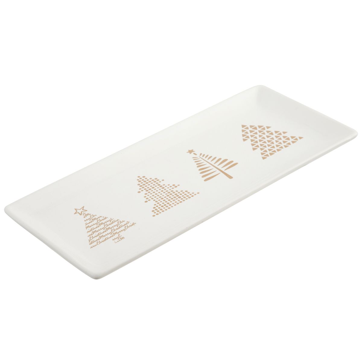 DEAR SANTA - Plato navidad rectangular diseño árbol dorado