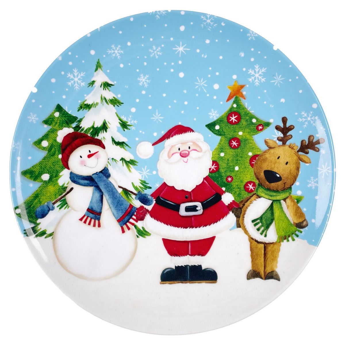 DEAR SANTA - Plato navidad melamina celeste 20cm