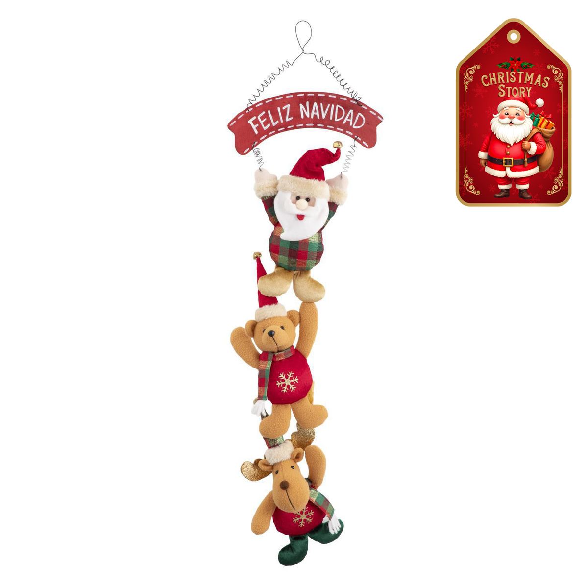 DEAR SANTA - Colgante pared navidad 71cm rojo xstory