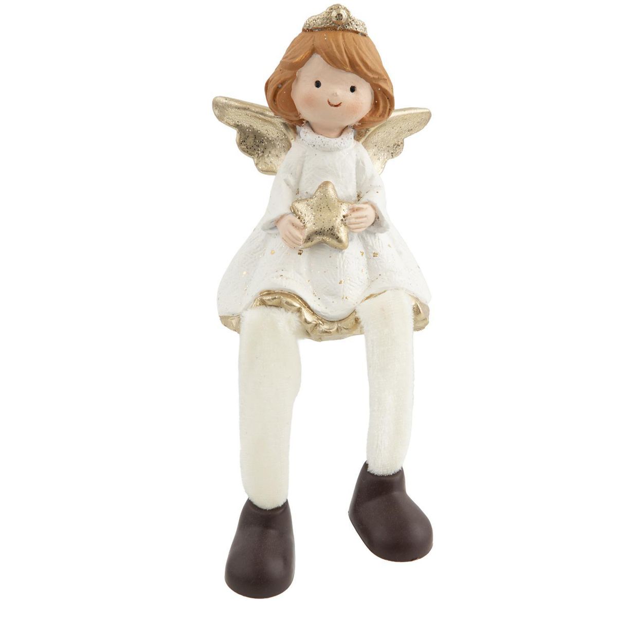 DEAR SANTA - Ángel navidad sentado poliresina 10 cm a