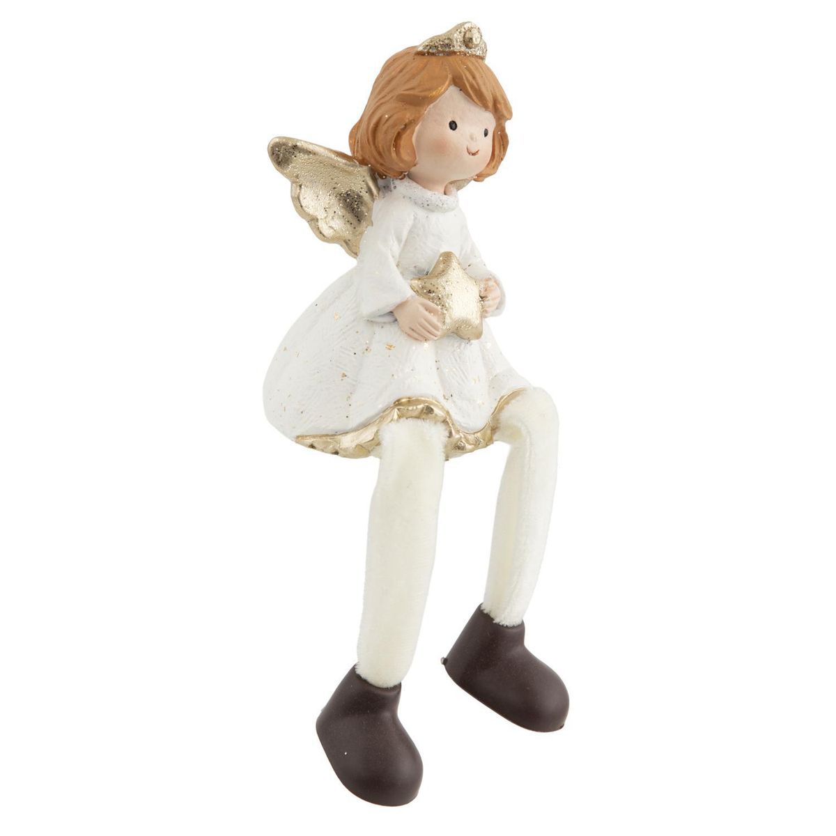 DEAR SANTA - Ángel navidad sentado poliresina 10 cm a