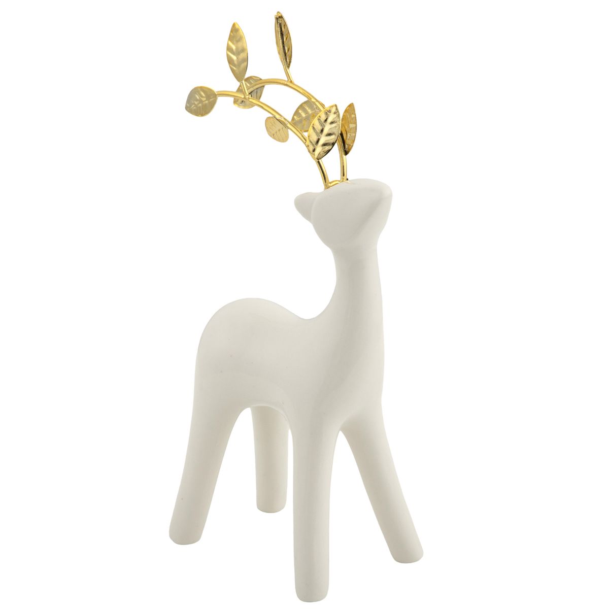 DEAR SANTA - Reno navidad parado porcelana 16.8 cm blanco