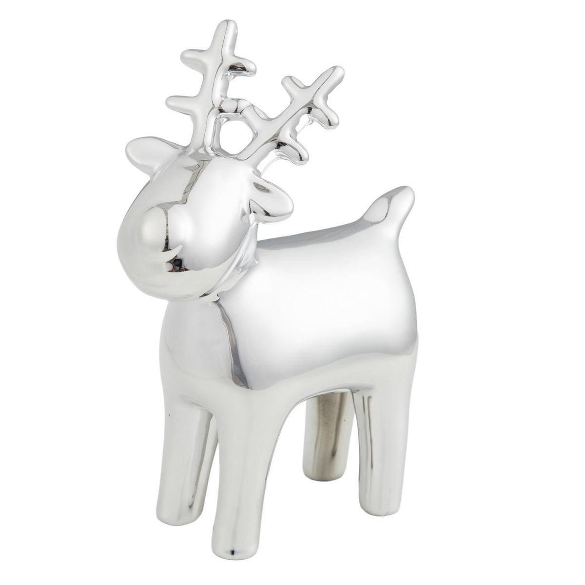 DEAR SANTA - Reno navidad parado porcelana 13.3cm plateado