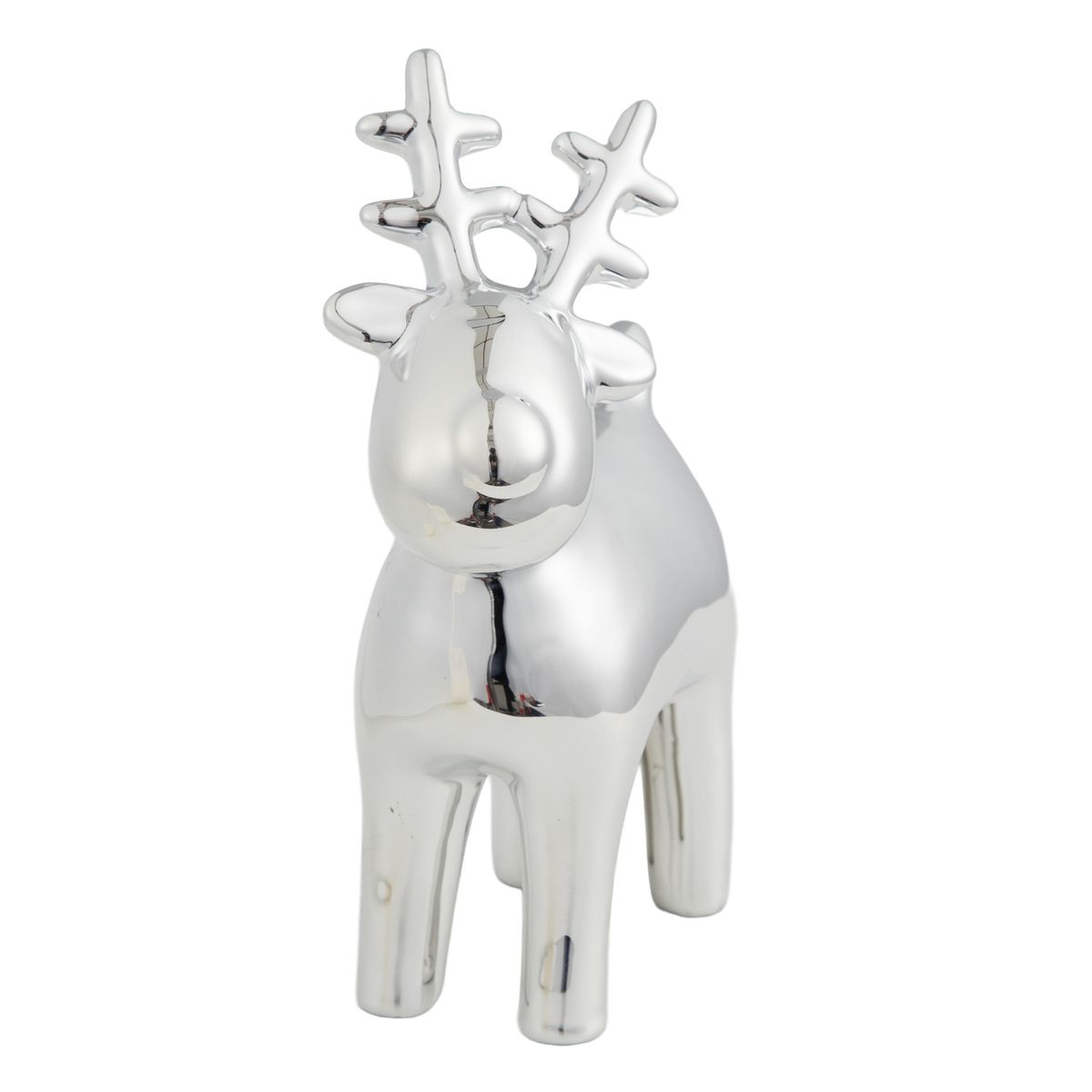 DEAR SANTA - Reno navidad parado porcelana 13.3cm plateado