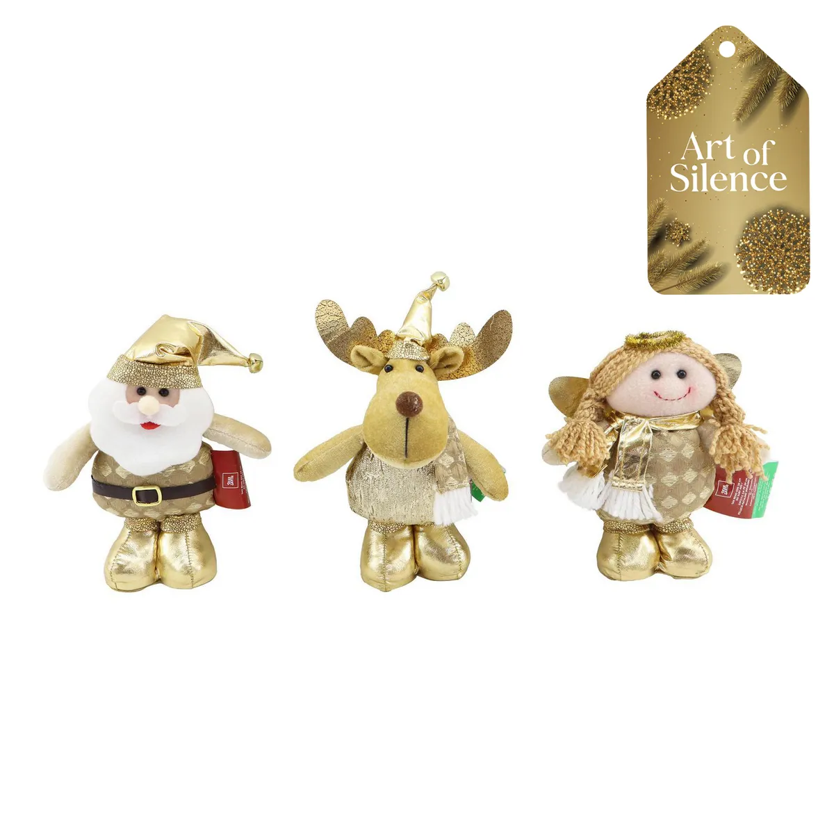 DEAR SANTA - Figura Santa/Oso/Reno Navidad 20 cm 1 Diseños Dorado Surtidos